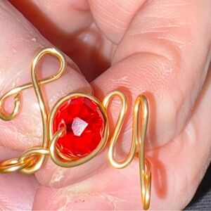 Gold Wire Red Gemstone Pendant